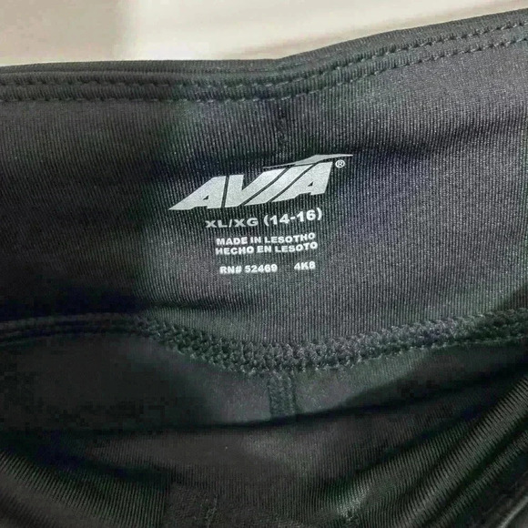 Avia Girls Moto Athletic Pants Leggings Kids Black Crop Size XL (14-16) NWT - Picture 3 of 7